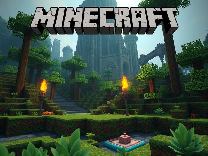 Minecraft music studio setup with piano and audio software