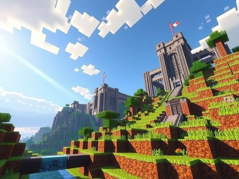 Minecraft gameplay on Nintendo Switch OLED showing vibrant colors and detailed graphics
