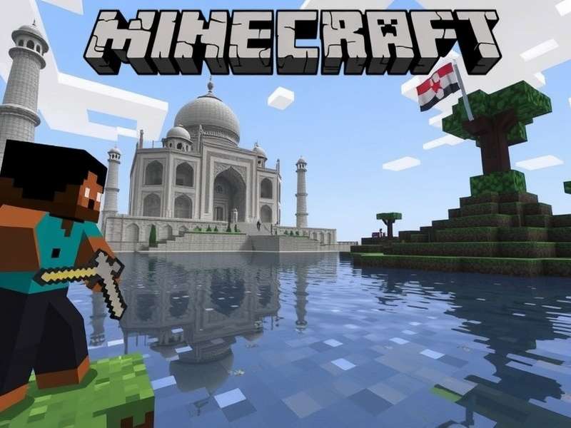 Minecraft Survival Mode gameplay at night with torches and shelter