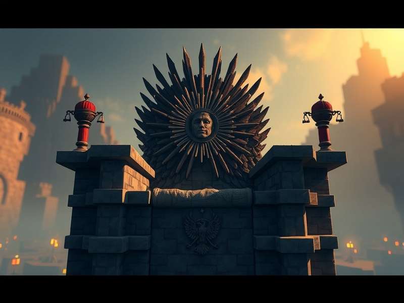 Minecraft Iron Throne build with intricate details and lighting