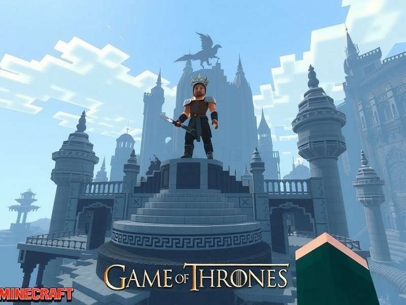 Minecraft Game of Thrones World Map showcasing Winterfell and King's Landing
