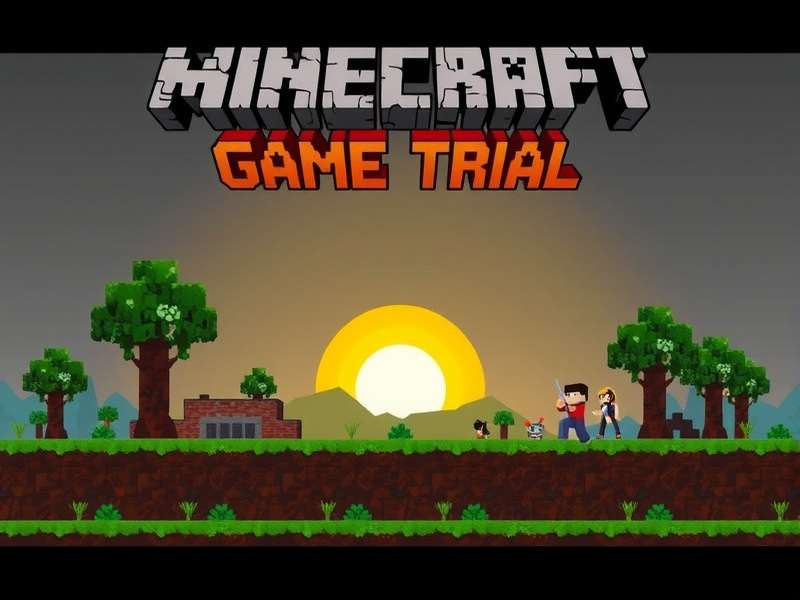 Minecraft game trial screenshot showing a player building a shelter at night