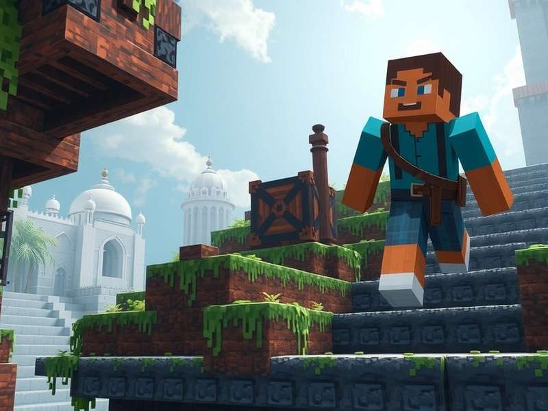 Visual demonstration of the sneak-cancel edge grab technique in Minecraft parkour