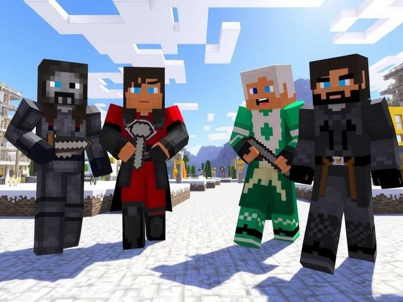 Minecraft skin of Arya Stark in leather armor with Needle sword