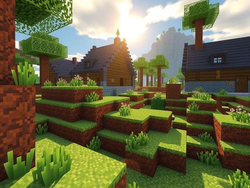 Screenshot of the original Minecraft Classic interface showing a simple blocky landscape