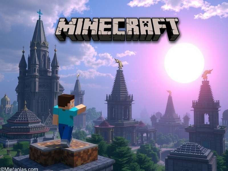 A stunning Minecraft landscape with mountains and a lake, using advanced shaders for realistic lighting and water effects.