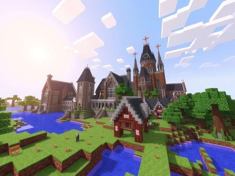 Minecraft Game crafting interface and building example