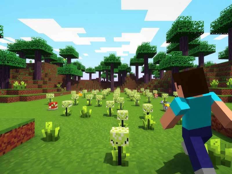 Minecraft Spectator Mode view flying through terrain