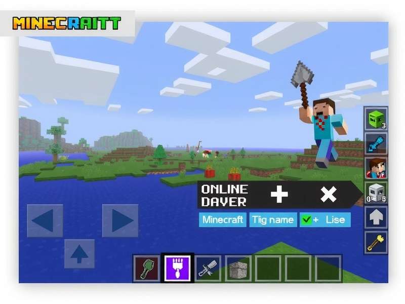 Minecraft online multiplayer gameplay showing creative building