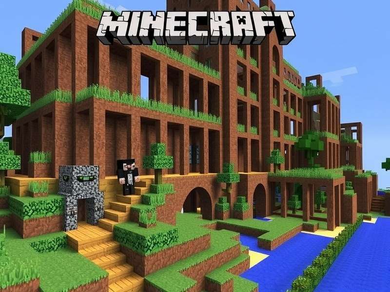 Minecraft Free Download PC showcasing creative building and survival mode on a desktop computer