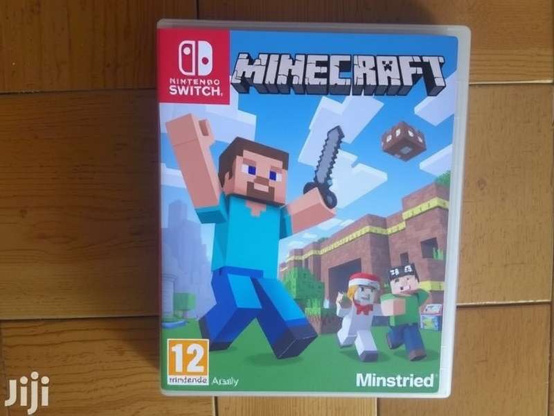 Nintendo Switch running Minecraft game in handheld mode