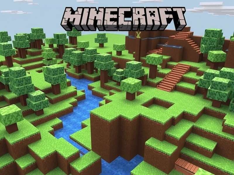 Paper Minecraft gameplay on a tablet showing folded block structures