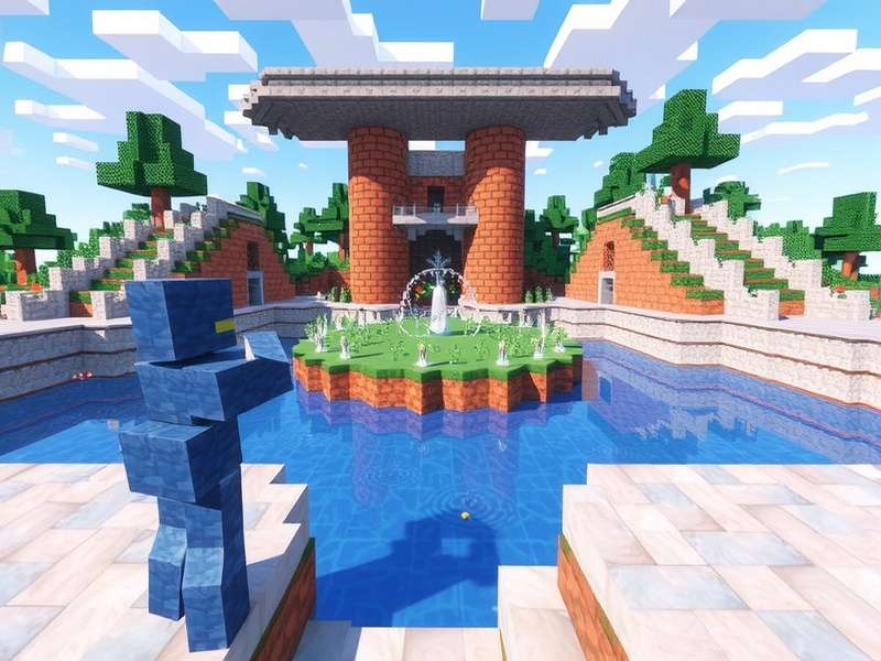 Minecraft players collaborating online with AI suggestion panels visible on screens