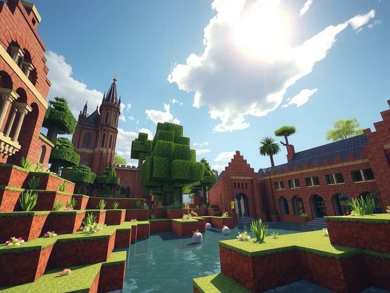 Minecraft gameplay scene featuring Indian-inspired builds