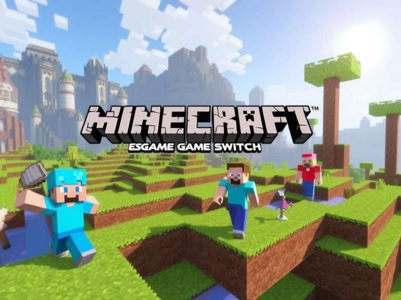 Nintendo Switch console with Minecraft game on screen