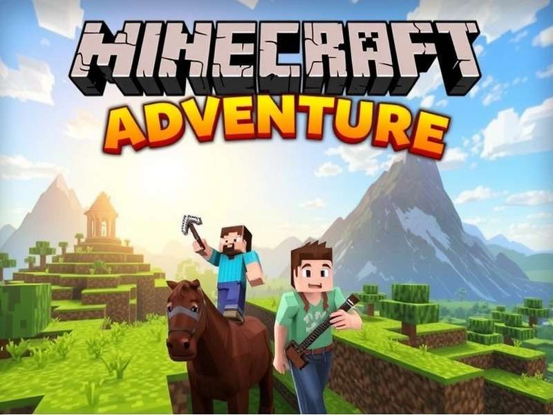 Minecraft landscape showing mountains, villages, and players adventuring together