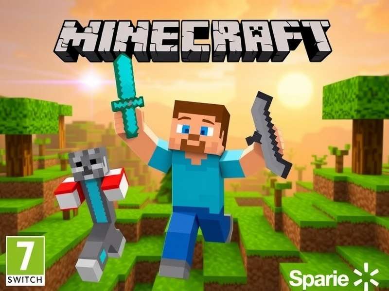 Minecraft Nintendo Switch game cartridge with Walmart price tag