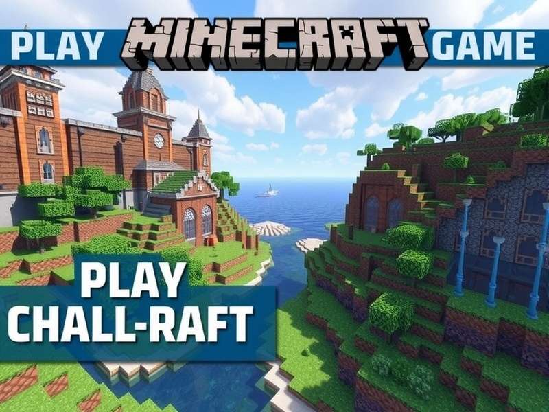 Minecraft landscape showing a player-built castle and mountains