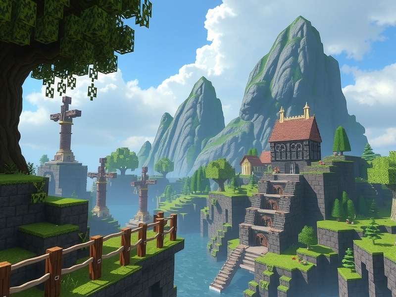 A massive collaborative Minecraft build showing a fantasy city