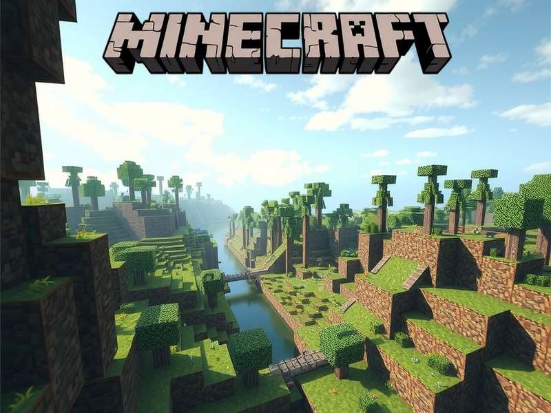 Minecraft Java Edition landscape with lush green hills and iconic blocky terrain