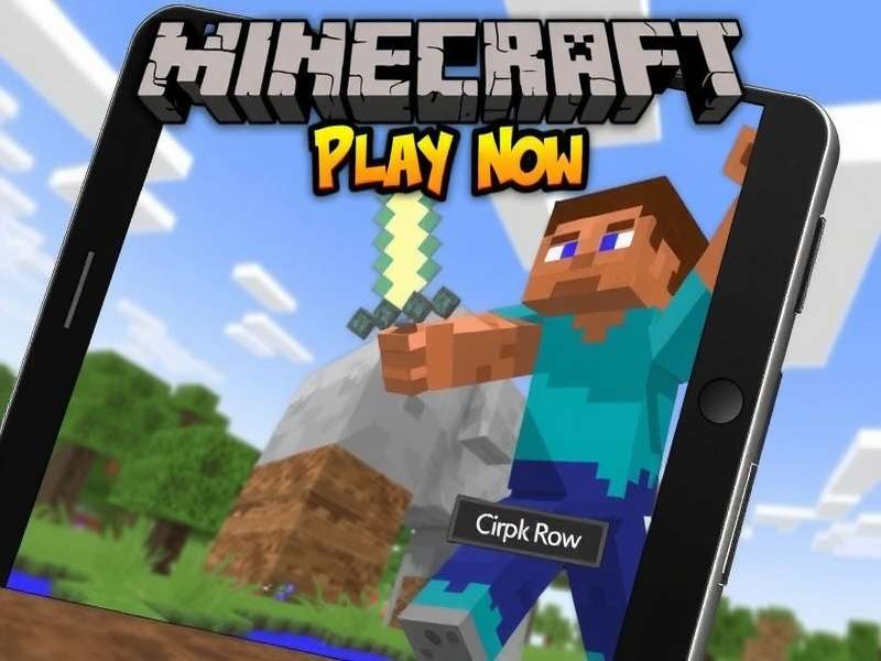 Minecraft Play Free Now – vast open world with mountains, forests and pixelated sky
