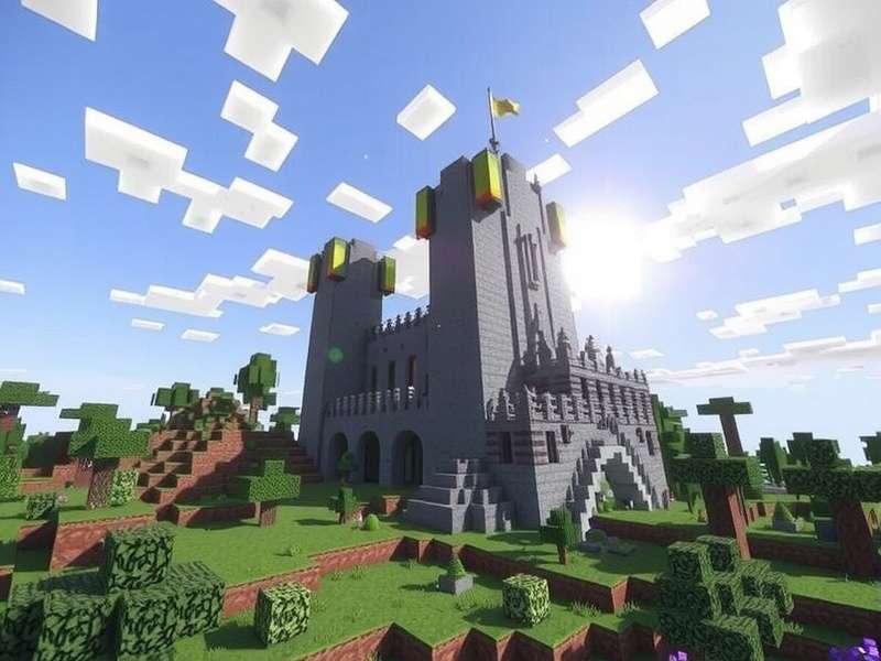 Mojang Minecraft banner featuring Indian players exploring block world with vibrant biomes