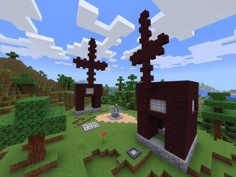 Minecraft MobGriefing infographic showing creeper explosion and enderman block interaction with Indian server statistics